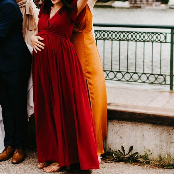 Baltic Born Kristina Maxi Dress in burgundy - S - Picture 5 of 6